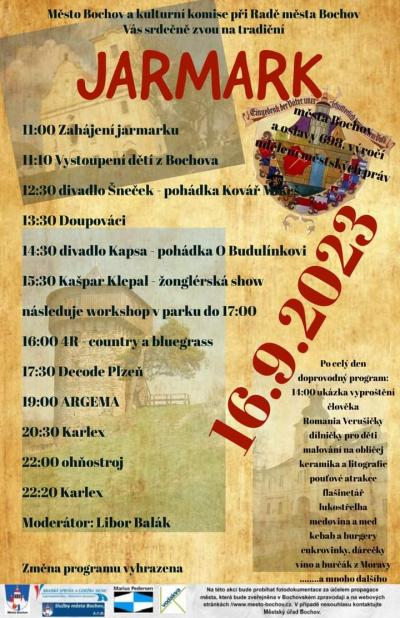 Plakát na koncert Bochov 16. 9. 2023