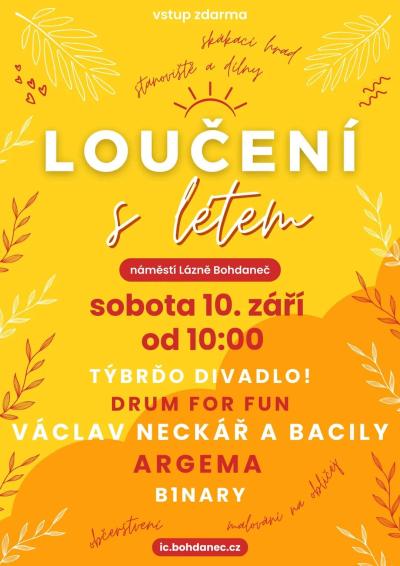 Plakát na koncert Lázně Bohdaneč 10. 9. 2022