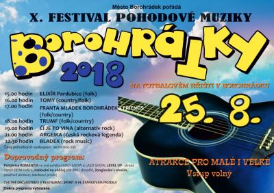 Plakát na koncert Borohrádek 25. 8. 2018