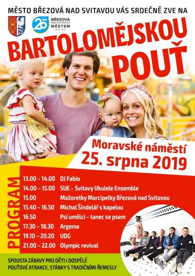Plakát na koncert Březová nad Svitavou 25. 8. 2019