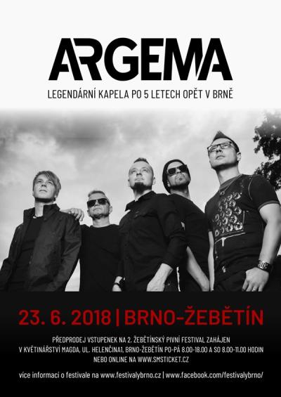 Plakát na koncert Brno - Žebětín 23. 6. 2018