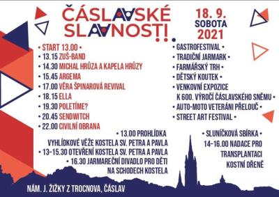 Plakát na koncert Čáslav 18. 9. 2021
