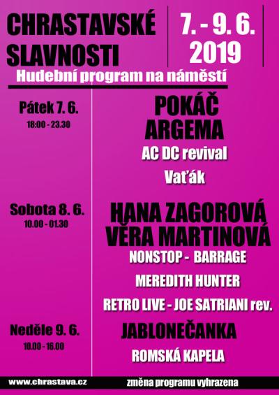 Plakát na koncert Chrastava 7. 6. 2019