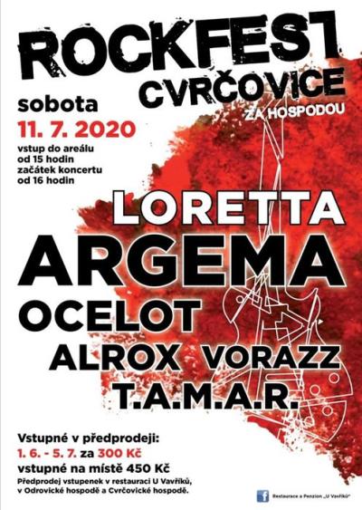 Plakát na koncert Cvrčovice 11. 7. 2020