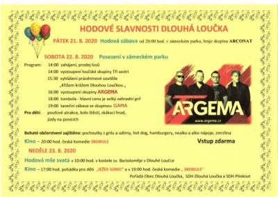 Plakát na koncert Dlouhá Loučka 22. 8. 2020