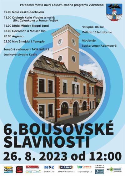 Plakát na koncert Dolní Bousov 26. 8. 2023