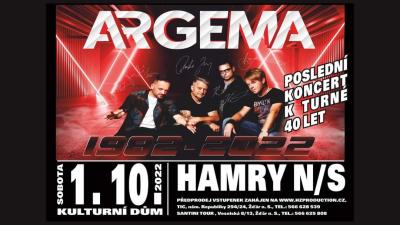 Plakát na koncert Hamry nad Sázavou 1. 10. 2022