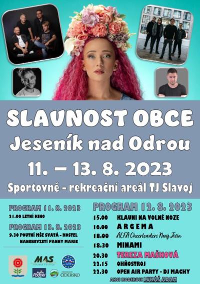 Plakát na koncert Jeseník nad Odrou 12. 8. 2023
