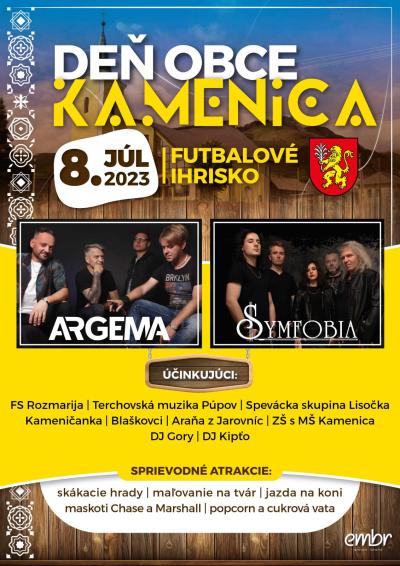 Plakát na koncert Kamenica (SR) 8. 7. 2023