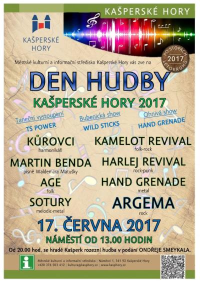Plakát na koncert Kašperské Hory 17. 6. 2017
