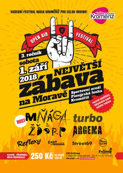 Plakát na koncert Kroměříž 1. 9. 2018