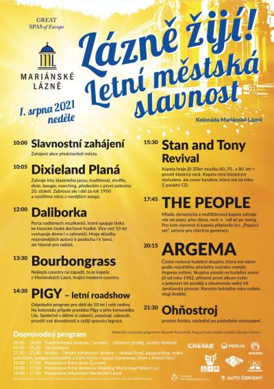 Plakát na koncert Mariánské Lázně 1. 8. 2021