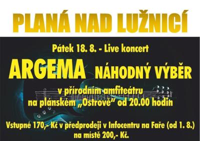 Plakát na koncert Planá nad Lužnicí 18. 8. 2017