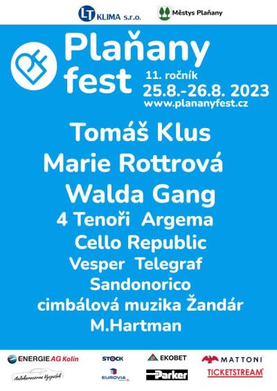 Plakát na koncert Plaňany 25. 8. 2023