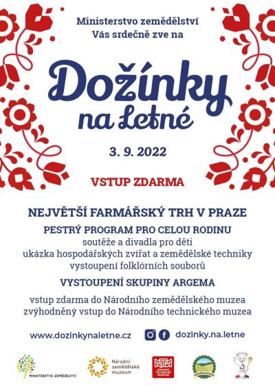 Plakát na koncert Praha - Letná 3. 9. 2022