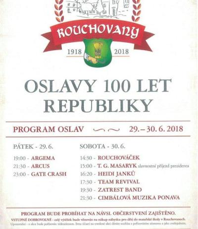 Plakát na koncert Rouchovany 29. 6. 2018