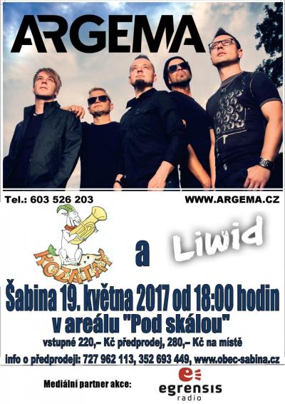 Plakát na koncert Šabina 19. 5. 2017