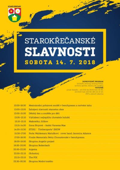 Plakát na koncert Staré Křečany 14. 7. 2018