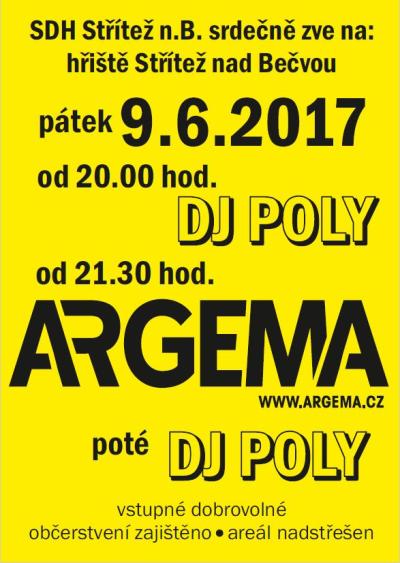 Plakát na koncert Střítež nad Bečvou 9. 6. 2017