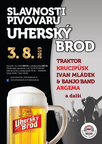 Plakát na koncert Uherský Brod 3. 8. 2019