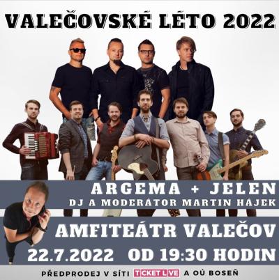 Plakát na koncert Valečov 22. 7. 2022