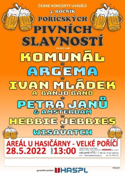 Plakát na koncert Velké Poříčí 28. 5. 2022