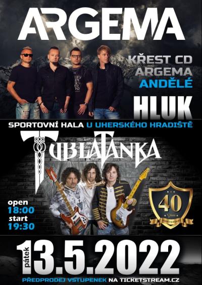 Plakát na koncert Hluk - sportovní hala 13. 5. 2022
