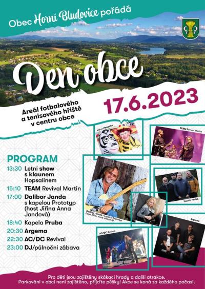 Plakát na koncert Horní Bludovice 17. 6. 2023