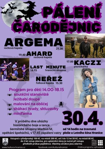 Plakát na koncert Hranice 30. 4. 2025