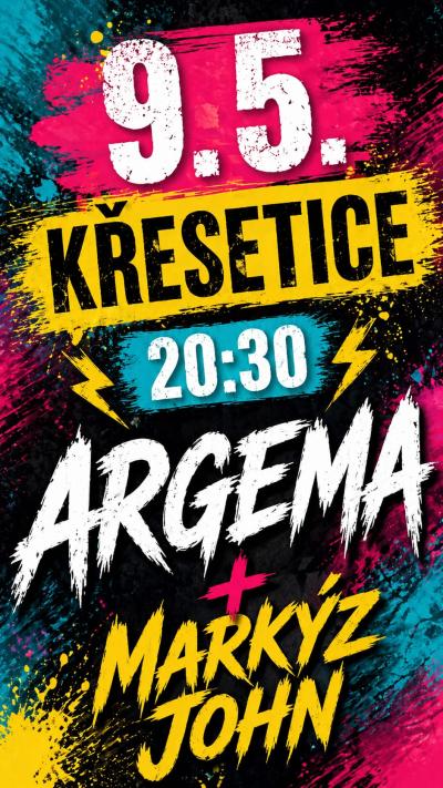 Plakát na koncert Křesetice 9. 5. 2026