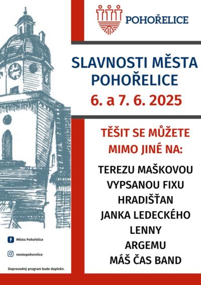 Plakát na koncert Pohořelice 7. 6. 2025