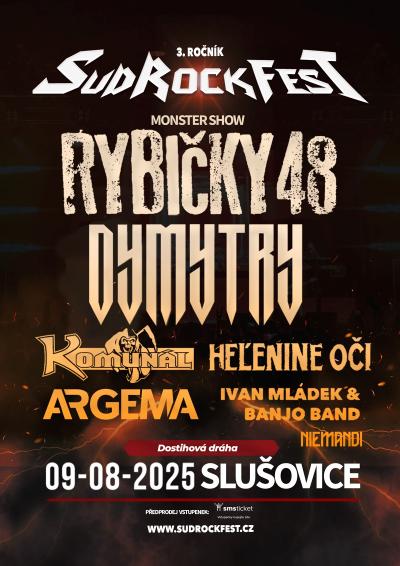 Plakát na koncert Slušovice 9. 8. 2025