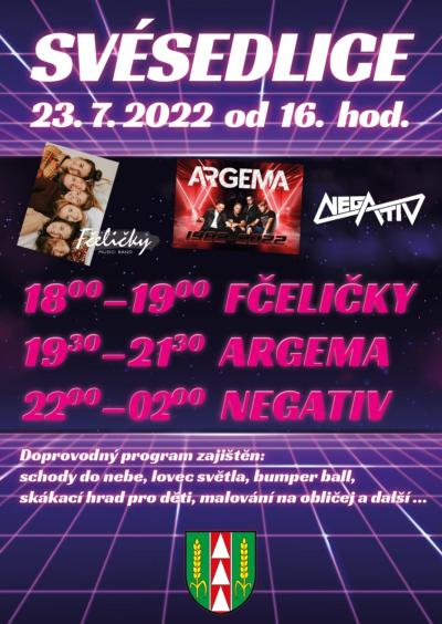 Plakát na koncert Svésedlice 23. 7. 2022