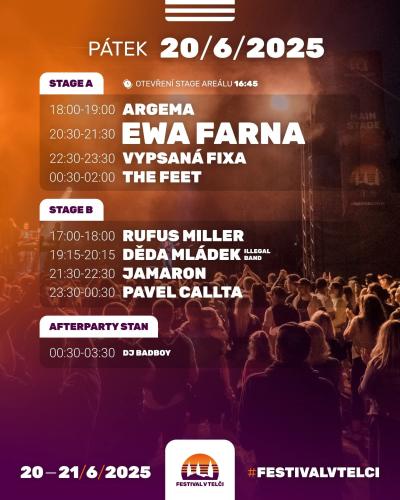 Plakát na koncert Telč 20. 6. 2025