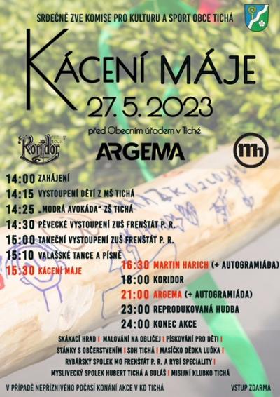 Plakát na koncert Tichá u Nového Jičína 27. 5. 2023