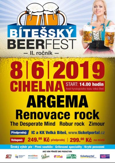 Plakát na koncert Velká Bíteš 8. 6. 2019
