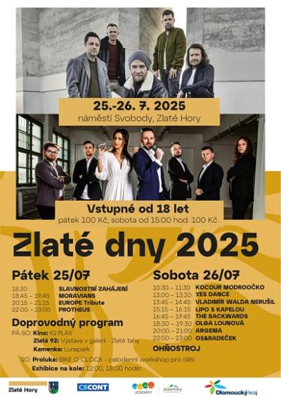 Plakát na koncert Zlaté Hory 26. 7. 2025