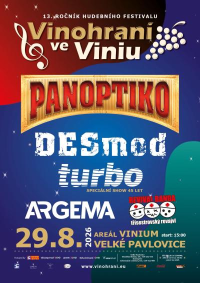Plakát na koncert Velké Pavlovice 29. 8. 2026